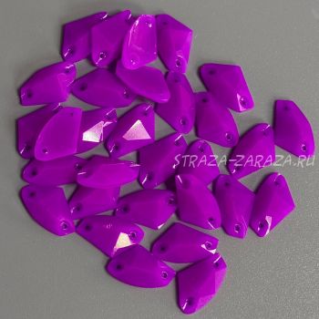 Глянцевые Пластиковые Пришивные Стразы Fluo_Violet Галактик 12*19 мм