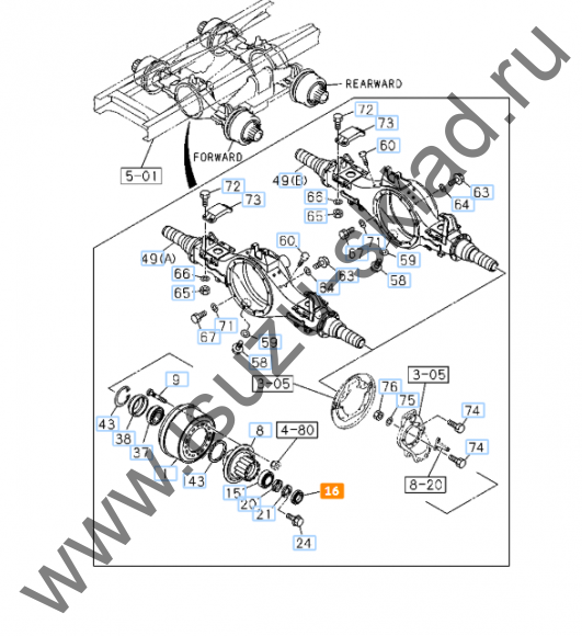 Сальник ступицы задн наружн cyz/fvr 78x163x16 (Япония)