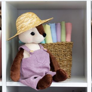 Набор для пошива игрушки - Олененок в сиреневом комбинезоне с шляпой