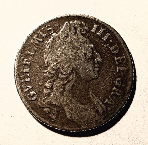 1 шиллинг 1696 Англия Великобритания XF-VF Редкий год