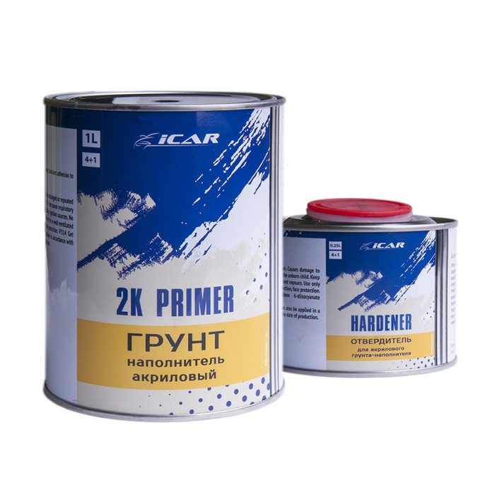 Icar 2K Primer Грунт с отвердителем, белый, 1л.+0,25л