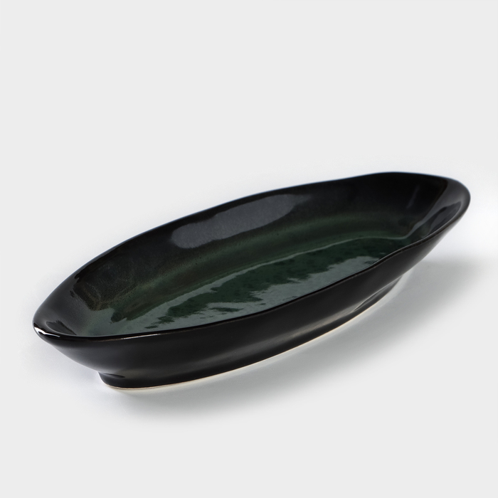 Блюдо для рыбы фарфоровое Verde notte, 11,5?28 см