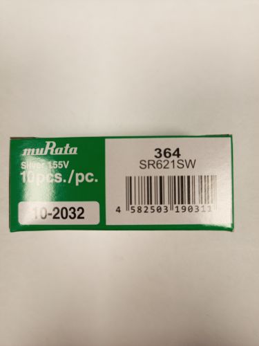 muRata silver 364 SR621SW 1.55v