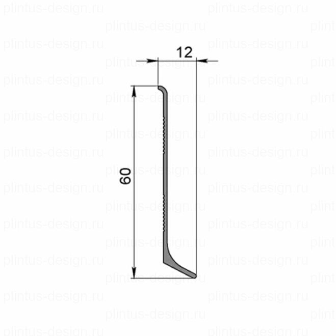Алюминиевый плинтус ПЛ-60 мм
