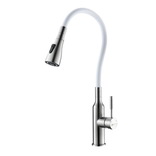Смеситель для кухни Lemark с гибким  изливом LM5082S-White