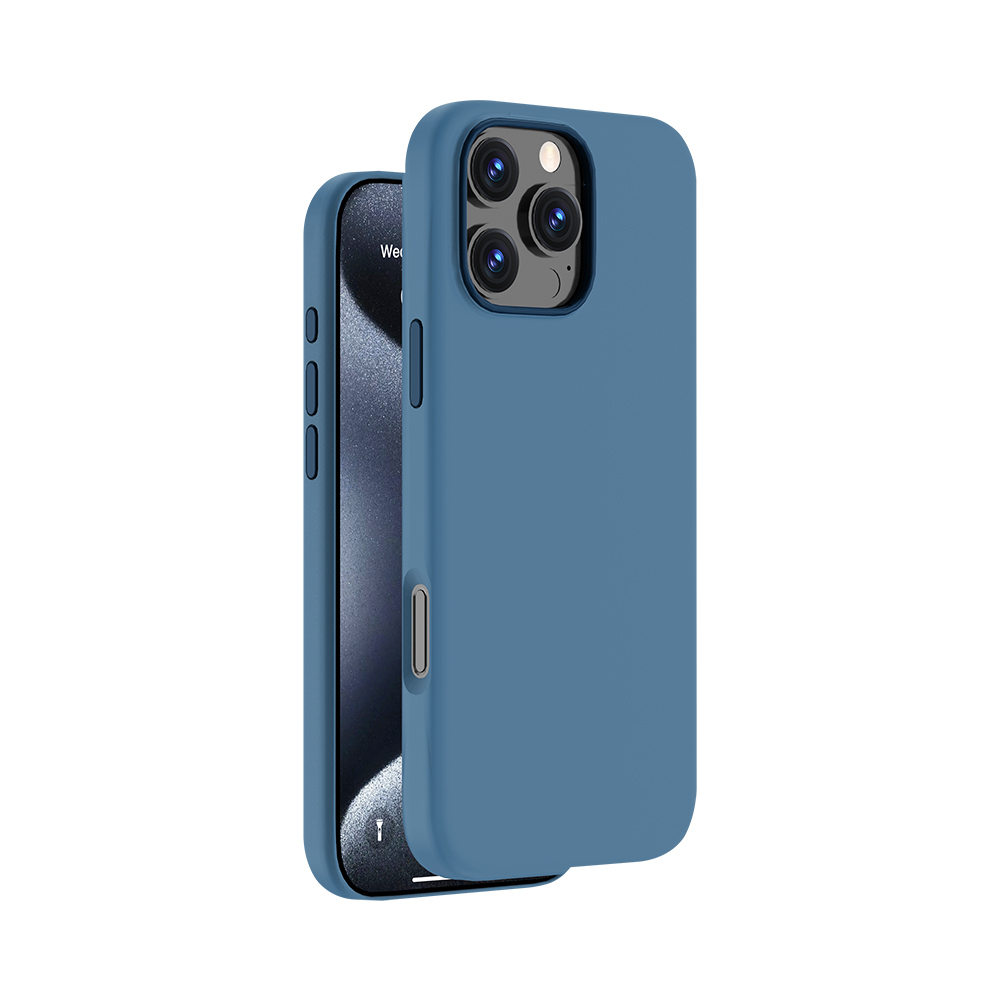 Чехол Liquid Silicone Magsafe для Apple iPhone 16 Pro, синий