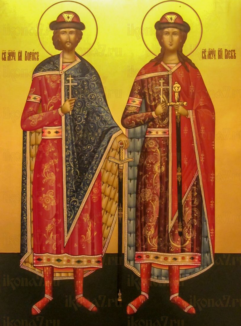 Икона Борис и Глеб (рукописная)