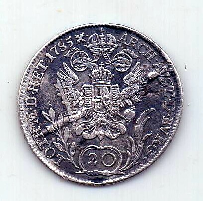 20 крейцеров 1785 Кремниц Венгрия Австрия Священная Римская Империя