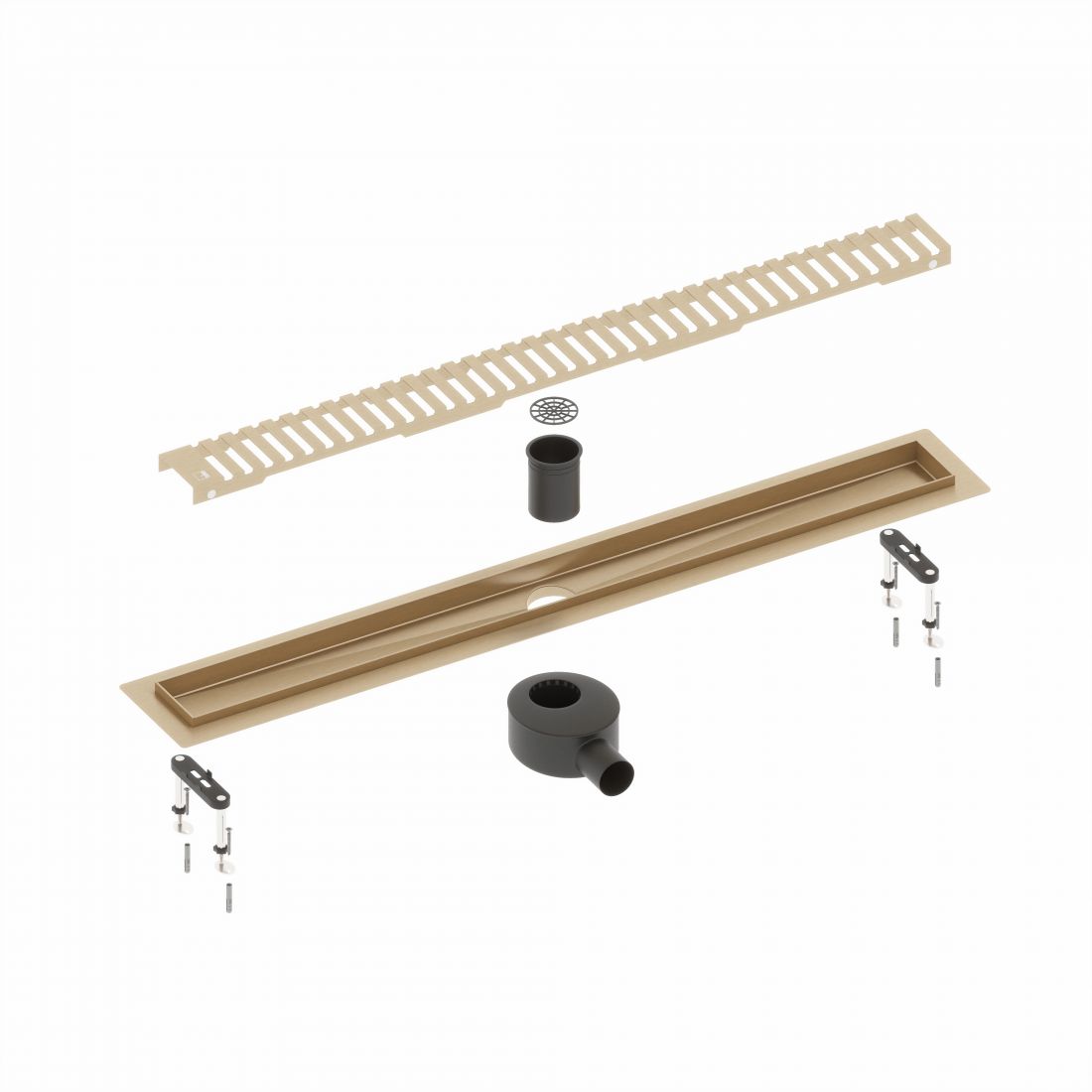 Душевой лоток TIMO Drain System 800 с вставкой lines", Золото матовое (DS230108/17)"