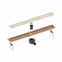 Душевой лоток TIMO Drain System 800 с вставкой lines", Золото матовое (DS230108/17)"