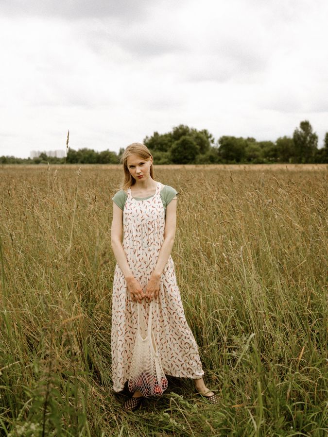 Сарафан из бамбука "Перья"