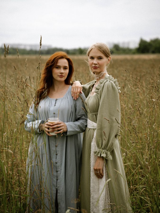 Платье Estate из муслина зеленое