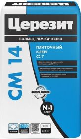 Клей для Плитки и Керамогранита 25кг Ceresit CM 14 Серый для Внутренних и Наружных Работ / Церезит СМ 14