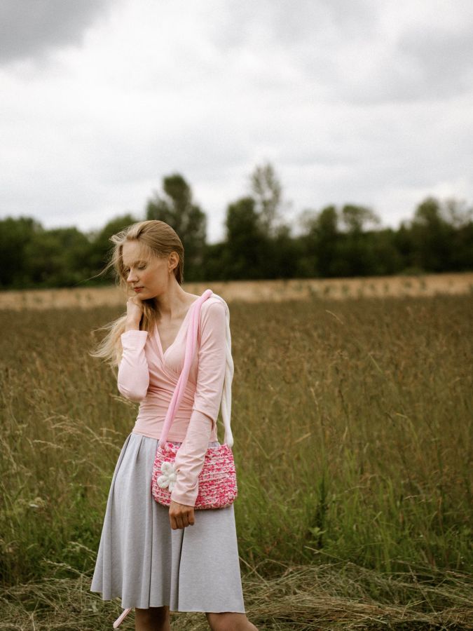 Юбка серый меланж