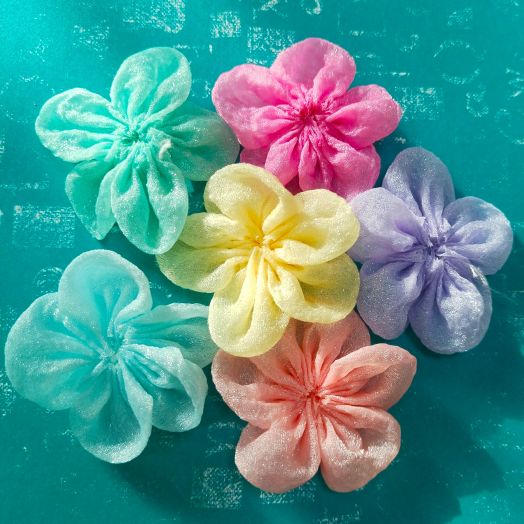 Цветок - бантик для декора из органзы 5 см. Разные цвета (МТ-1866)