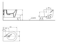 Биде подвесное TOTO RP B552E#XW схема 2