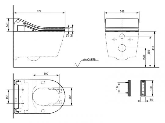 Сиденье - биде TOTO RX TCF894CG#NW1 схема 2