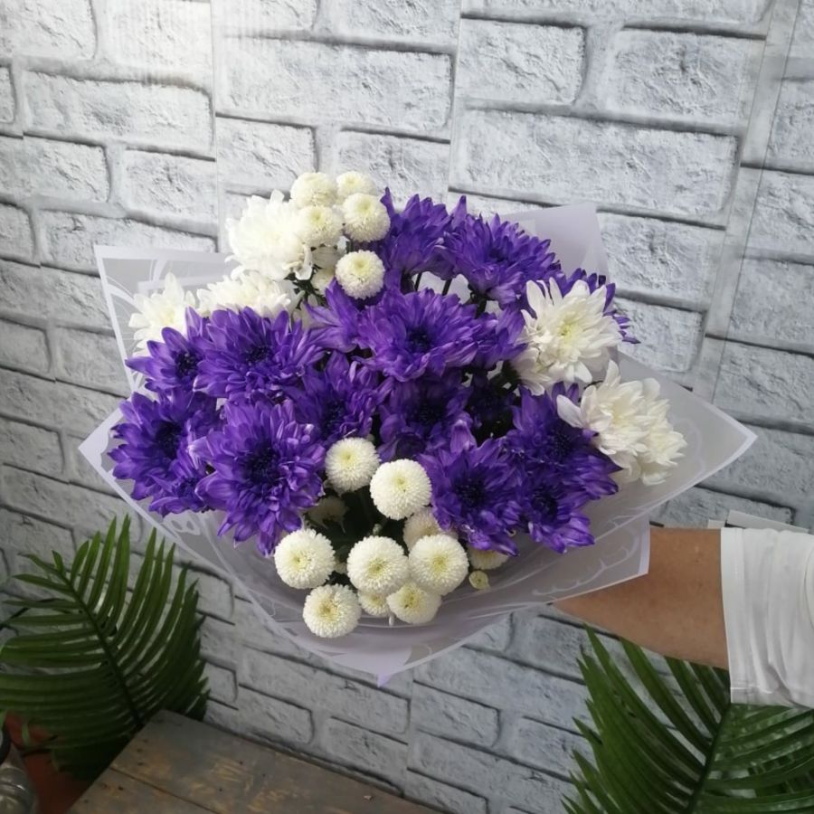 Микс из 7 хризантем