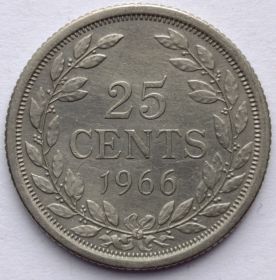 25 центов Либерия 1966