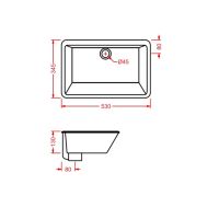 Встраиваемая раковина Artceram Gea GEL001 53х34,5 цвет белый схема 2