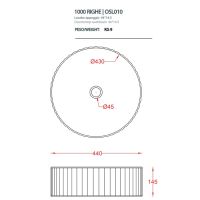 Раковина Artceram Millerighe OSL010 44х44 схема 2