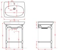 Раковина Artceram Civitas CIL001 68х50 схема 2
