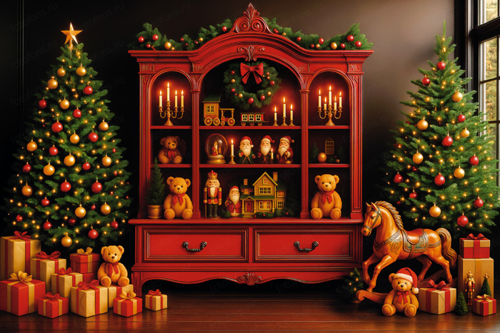 Фон стена "Christmas wall №27"