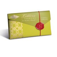 Торроне - конверт с лимонной глазурью, Condorelli, 100 г, Lettera di torrone morbido ricoperto al limone 100 g