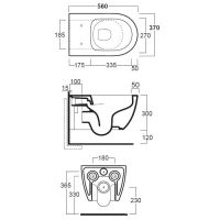 Унитаз Simas Trevi подвесной, безободковый TRV18 схема 2 Унитаз Simas Trevi подвесной, безободковый TRV18 схема 2