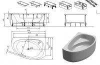 Гидромассажная ванна Kolpa-San Libretto 170x110 левая схема 2