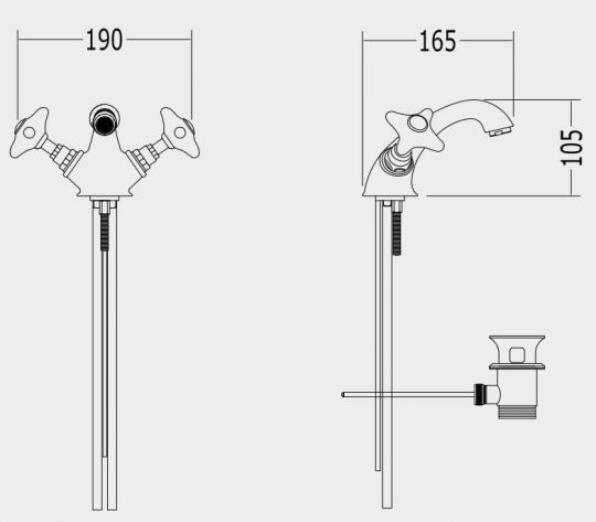 Devon&Devon White Rose смеситель для раковины utwr710 схема 2