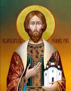 Икона Святой Роман Рязанский: Символ Веры и Защиты (рукописная)