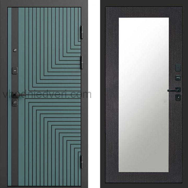 Входная дверь Termo-door Квантум velutto verde - Зеркало триумф Венге