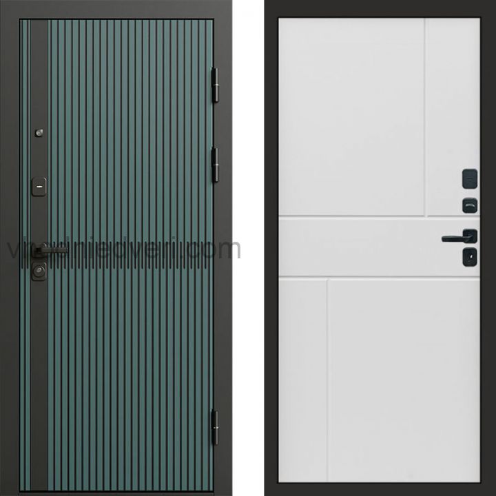 Входная дверь Termo-door Граунд velutto verde - Горизонт Белый