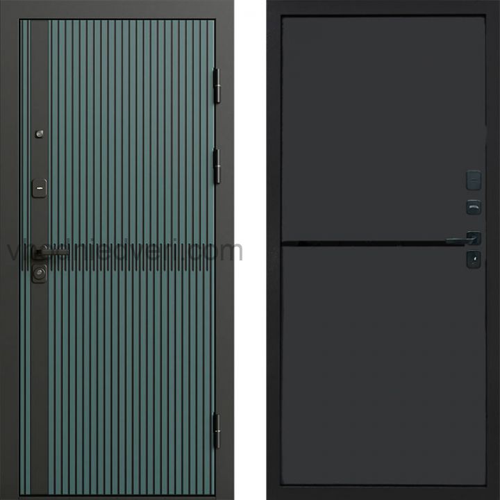 Входная дверь Termo-door Граунд velutto verde - Нео Графит