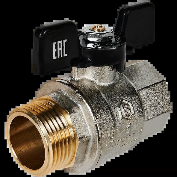 Кран шаровой полнопроходной ВР/НР 1, бабочка STOUT