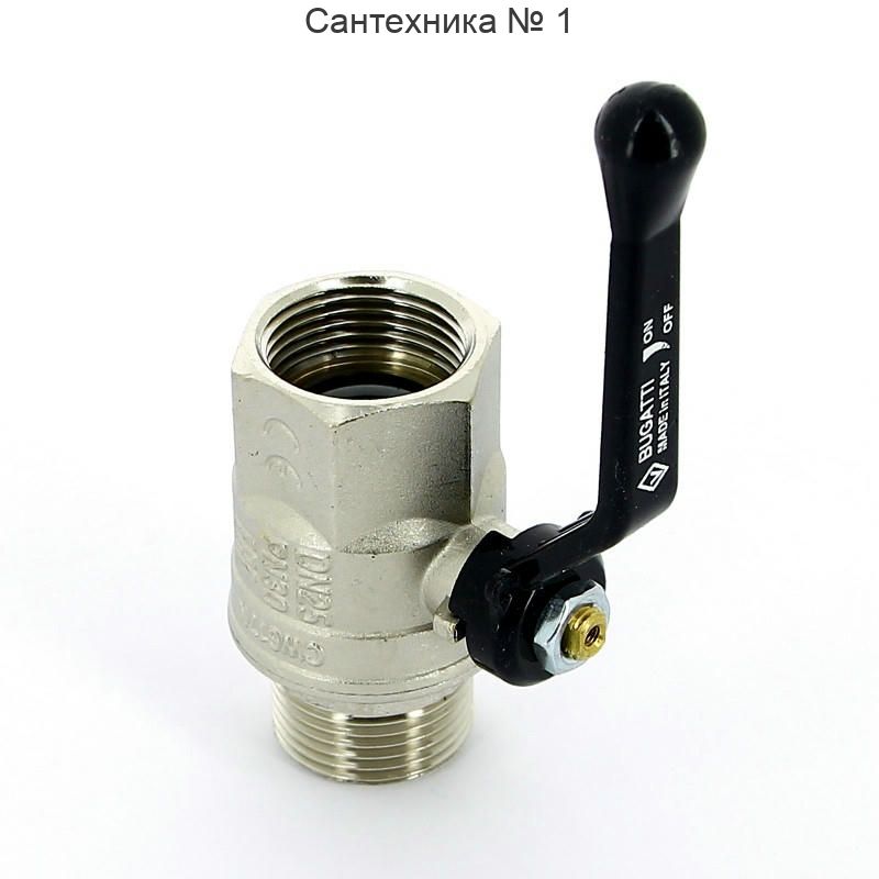 Кран шаровой НВ 1" ручка NEW JERSEY серия 915 полный проход Bugatti