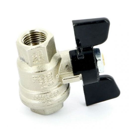 Кран шаровой ВВ 1/4 бабочка OREGON серия 302 полный проход Bugatti