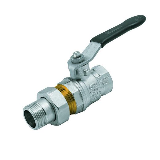 Кран шаровой Strong T НВ 1 1/4" с накидной гайкой, рычаг ELSEN