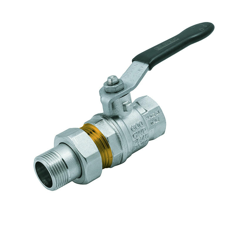 Кран шаровой Strong T НВ 1 1/4" с накидной гайкой, рычаг ELSEN