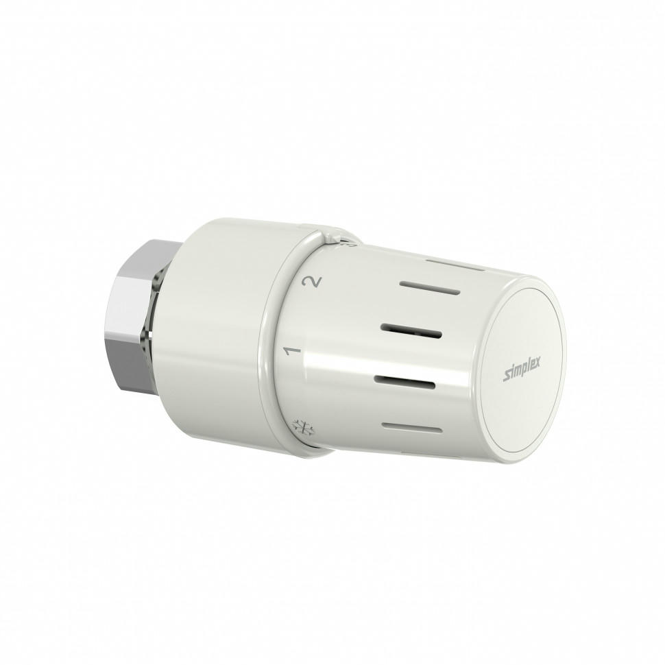 Термостатическая головка Standard TC-S3, М30х1.5, с установкой нуля, белый Simplex