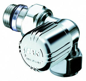 Вентиль термостатический трехосевой правосторонний1/2" М24х19, серебро FAR