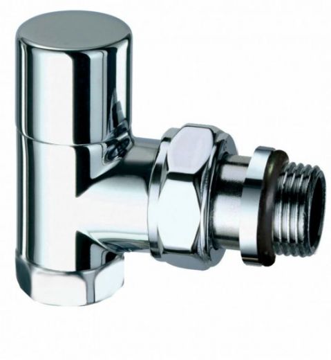 Вентиль запорный 1/2" ВР, угловой, серебро FAR