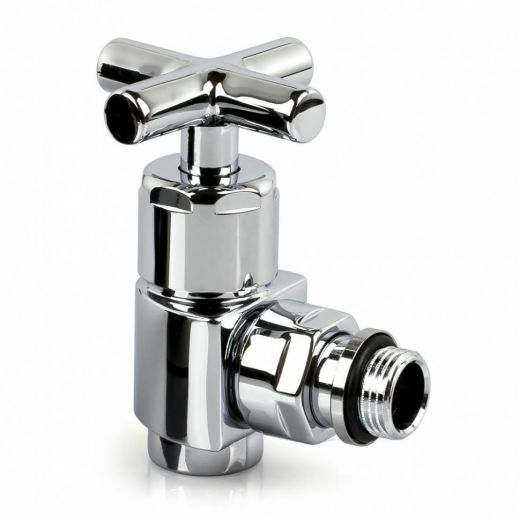 Вентиль ручной угловой Prestige & Minimal 1/2", преобразуемый в термостатический, хром SR Rubinetterie