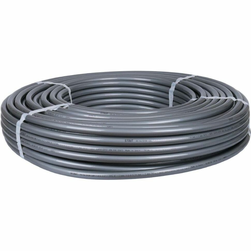 Труба универсальная из сшитого полиэтилена PEх-a 20х2,8, бухта 100 метров STOUT