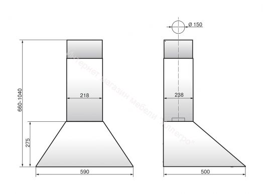 Вытяжка ELIKOR Silver Storm 60Н-650-П3Л (КВ II М-650-60-270) нержавеющая сталь