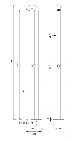 Напольная душевая стойка Cea Design Bold BLD 06 схема 2