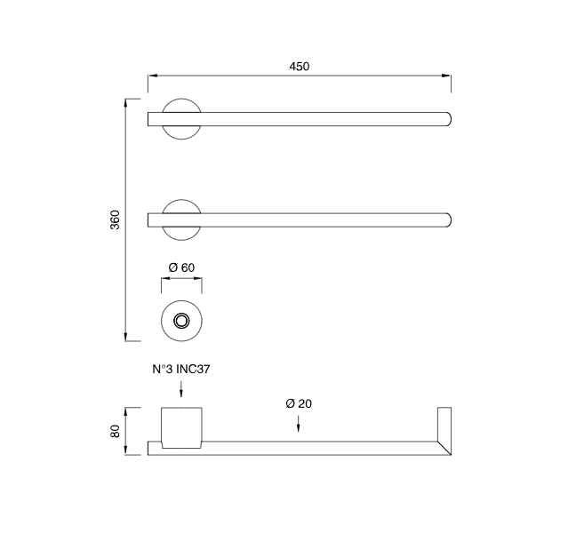 Электрический полотенцесушитель Cea Design Equilibrio EQB 92 ФОТО
