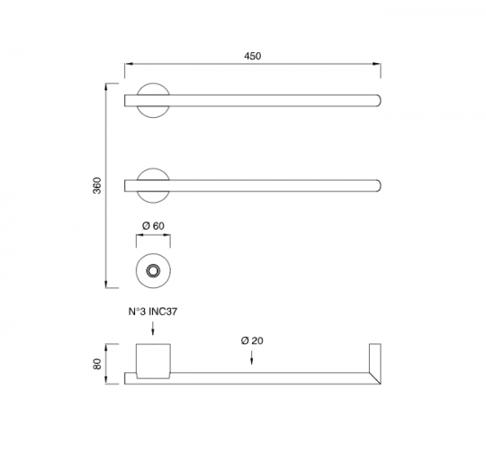 Электрический полотенцесушитель Cea Design Equilibrio EQB 92 схема 2