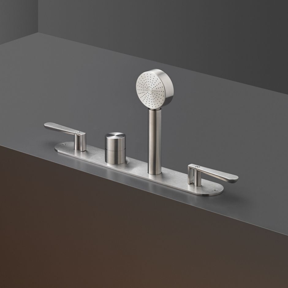 Изображение Смеситель Cea Design LUTEZIA термостатический, с выдвижной лейкой, нержавеющая сталь LTZ94